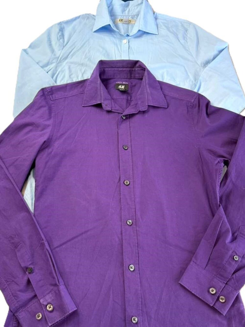 LOT 2 BUNDLE Edwards Uniform/H&M Long Sleeve Office Business Button Down Shirt S